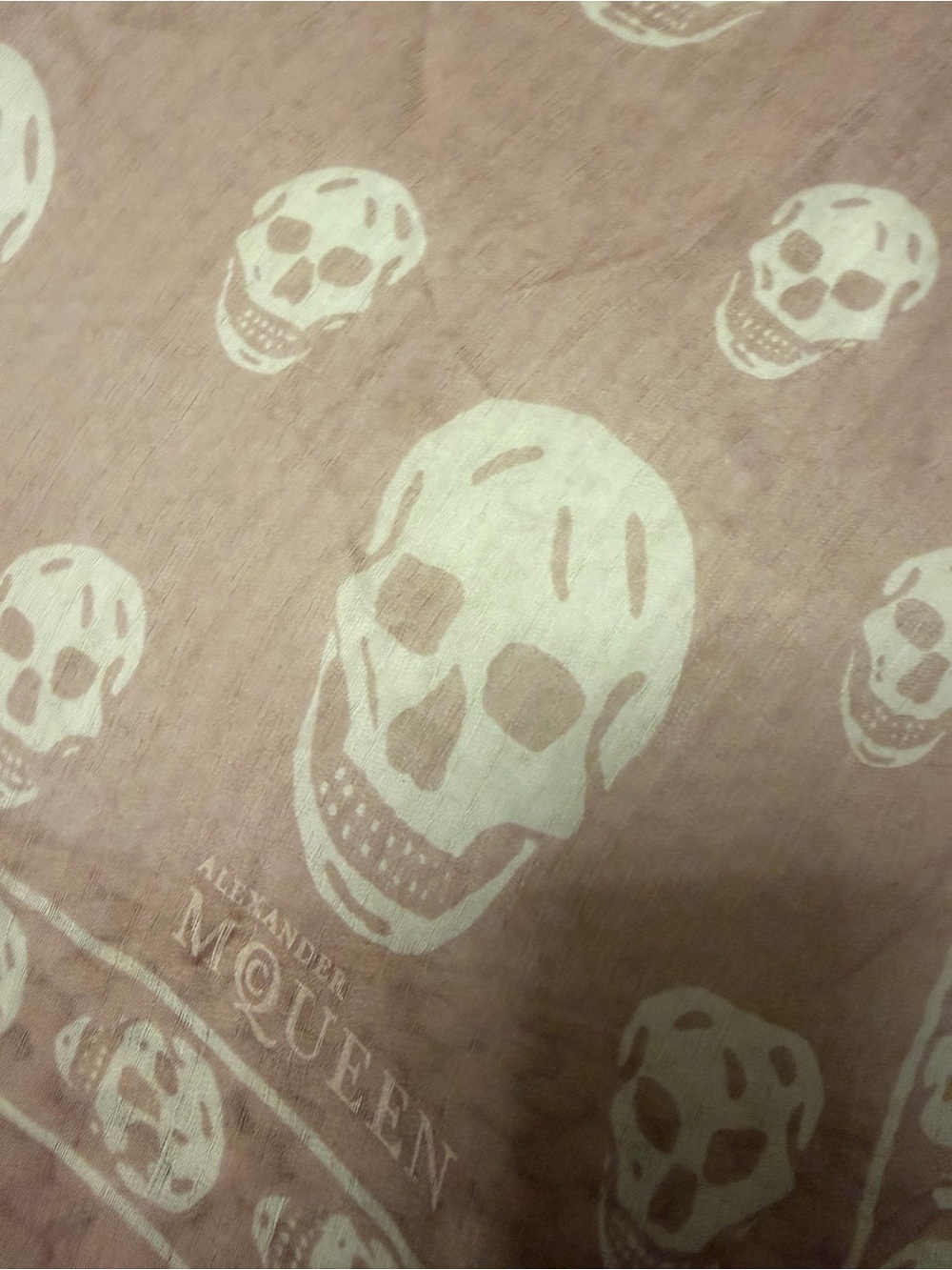 Alexander McQueen Blush Pink Skull Scarf | Iconic Y2K Designer